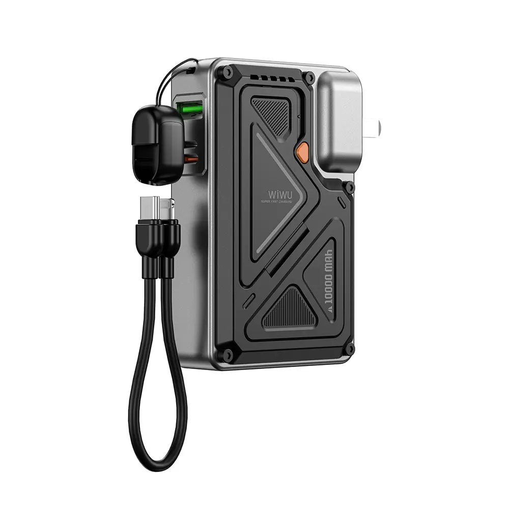 Wiwu Wi-P057 Knight Powerbank, 10000mAh, 35W PD ve Kablosuz Şarj
