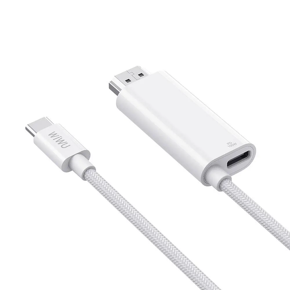 Wiwu Wi-PS001 Type-C to HDMI 4K 60Hz PD Şarj ve Projeksiyon Kablosu 1.8 m