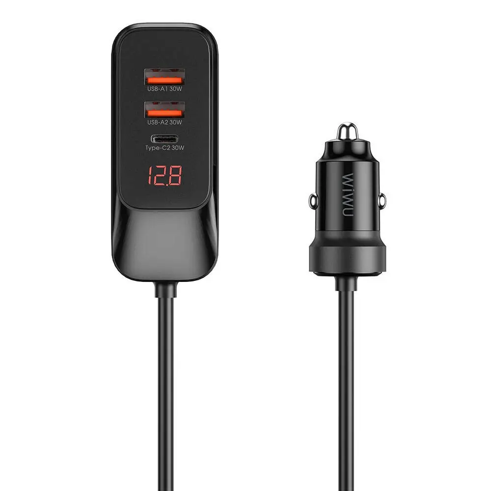 Wiwu Wi-QC015 Extend 120W 4 Portlu Araç Şarj Aleti, Çift Type-C ve Çift USB-A