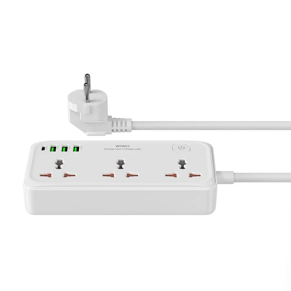 Wiwu Wi-S005 GaN Tech Power Strip Çoklu Priz, 30W ve 3 USB-A + Type-C