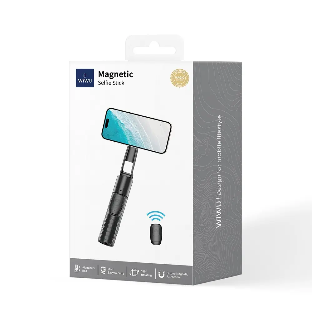 Wiwu Wi-SE014 Manyetik 360 Derece Dönebilen Kumandalı Selfie Çubuğu ve Tripod