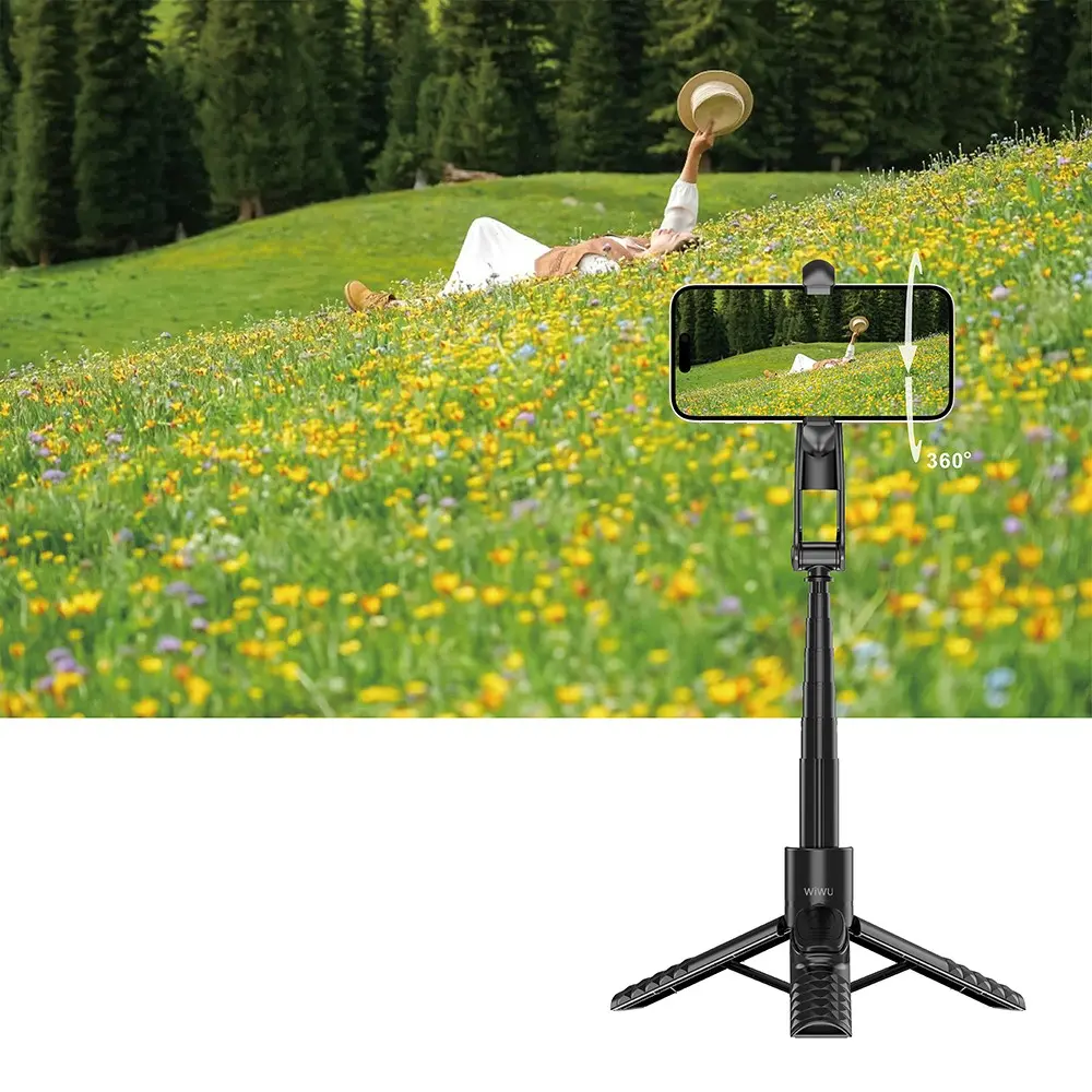 Wiwu Wi-SE014 Manyetik 360 Derece Dönebilen Kumandalı Selfie Çubuğu ve Tripod
