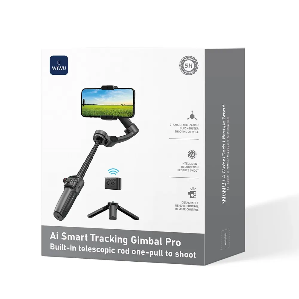 Wiwu Wi-SE016 Yapay Zeka Takipli Dolgu Işıklı Gimbal Stabilizatör