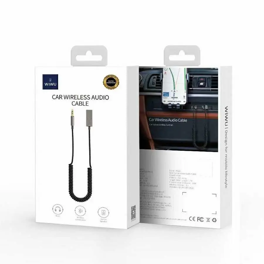 Wiwu YP-04 Kablosuz AUX Ses Kablosu, 3.5 mm ve USB Girişli