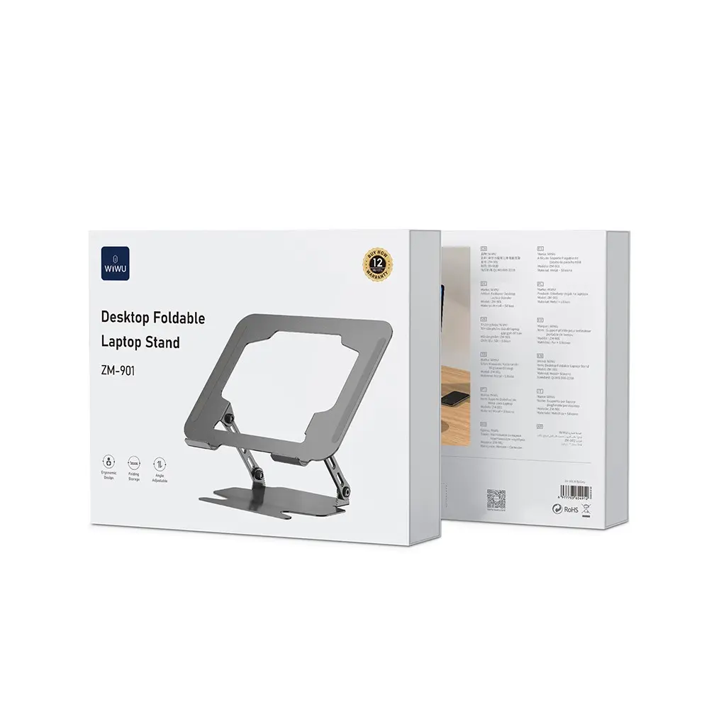 Wiwu ZM-901 Katlanabilir Ayarlanabilir Laptop Standı, Gümüş