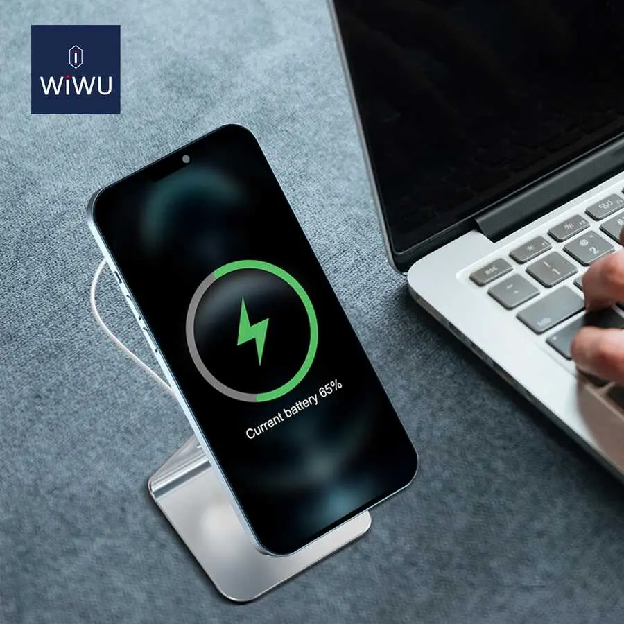 Wiwu ZM303 MagSafe Şarj Standı, Alüminyum Gövdeli Telefon Tutucu