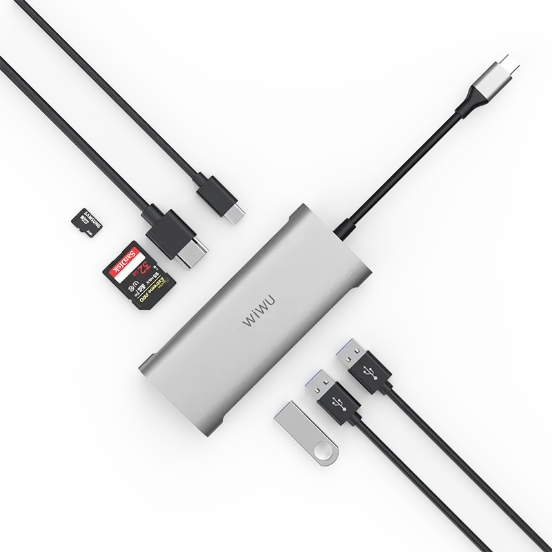 Wiwu Alpha 731HP Type-C Hub, USB 3.0 ve HDMI Çıkışlı