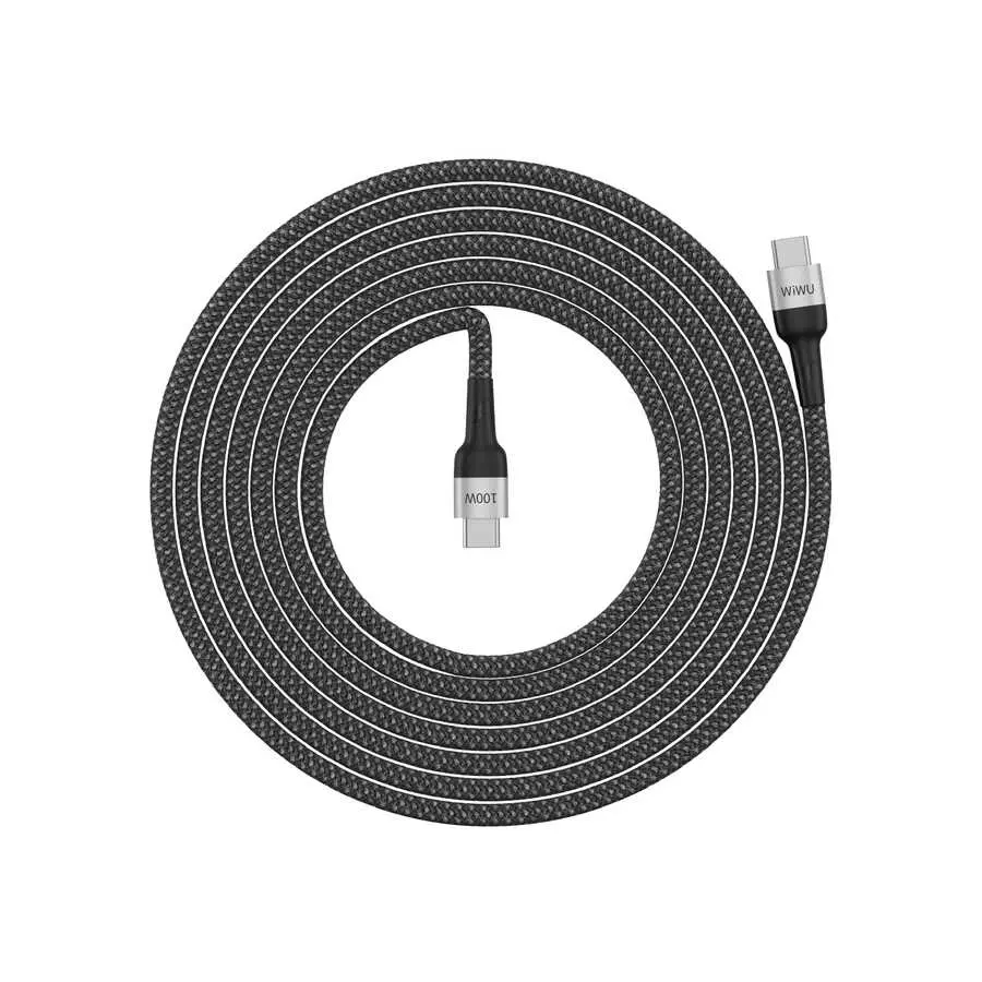 Wiwu Cyclone F15 Type-C to Type-C PD Data Kablosu, 100W 1.5 m