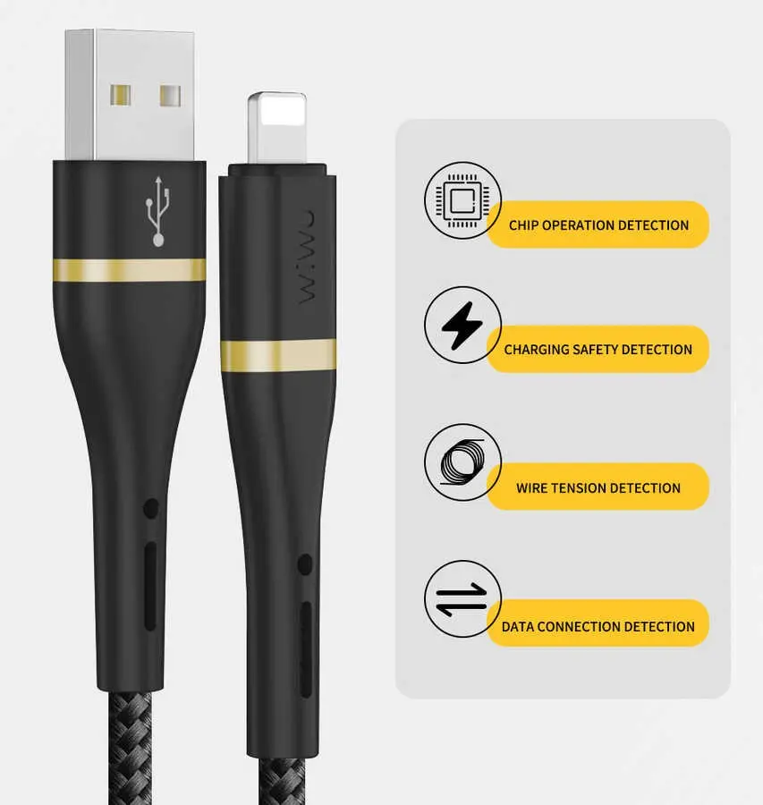Wiwu ED-105 2'si 1 Arada USB-A ve Type-C to Lightning Şarj Data Kablosu