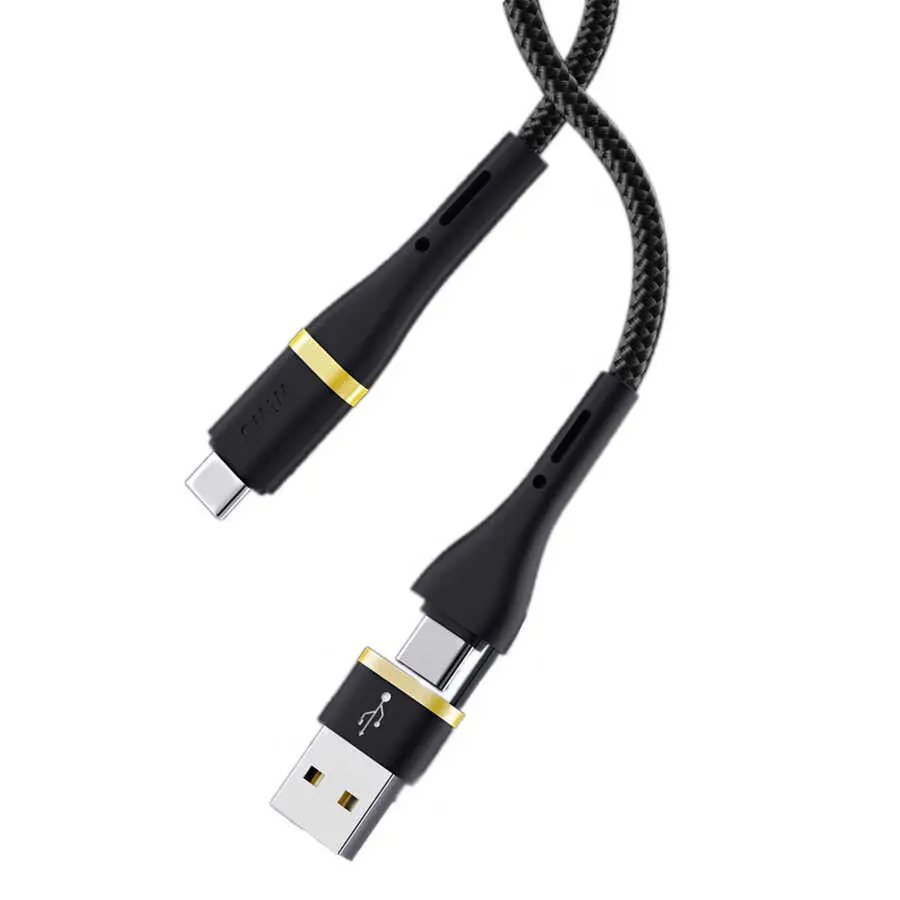 Wiwu ED-106 2'si 1 Arada USB-A ve Type-C Girişli Type-C Şarj ve Data Kablosu