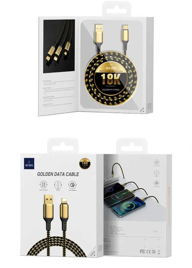 Wiwu Golden Series GD-102 Micro USB Şarj ve Data Kablosu, 2 Metre