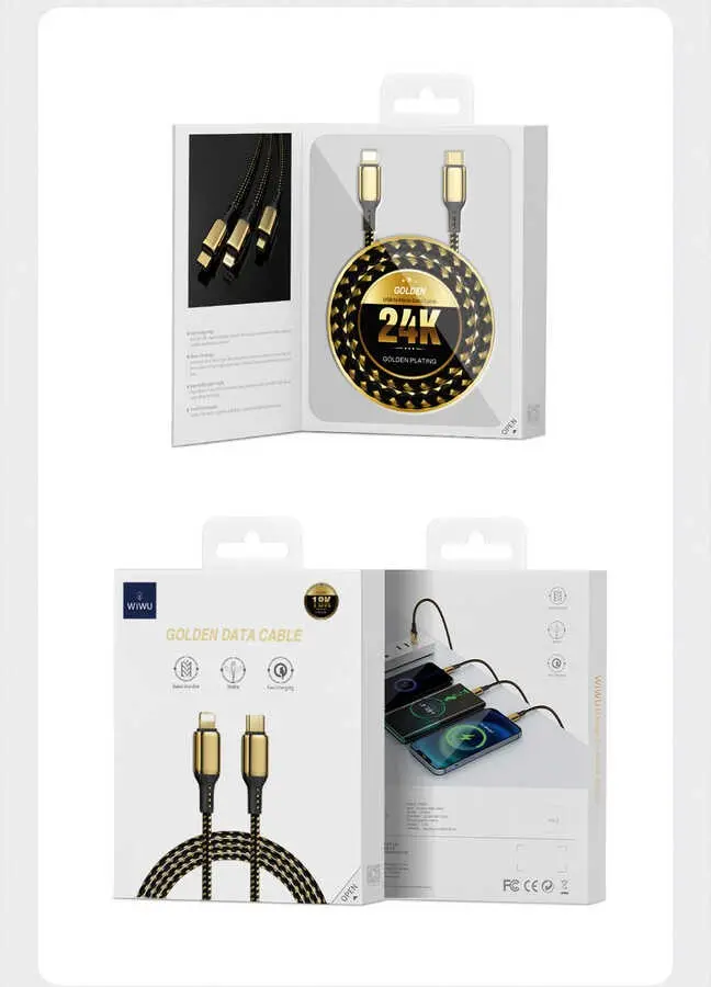 Wiwu Golden Series GD-103 Lightning to PD Şarj ve Data Kablosu, 5 m