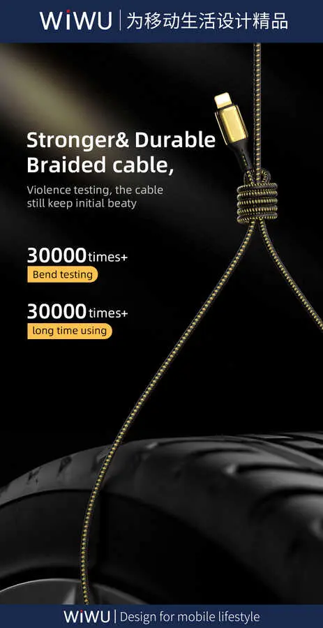 Wiwu Golden Series GD-103 Lightning to PD Şarj ve Data Kablosu, 2 m