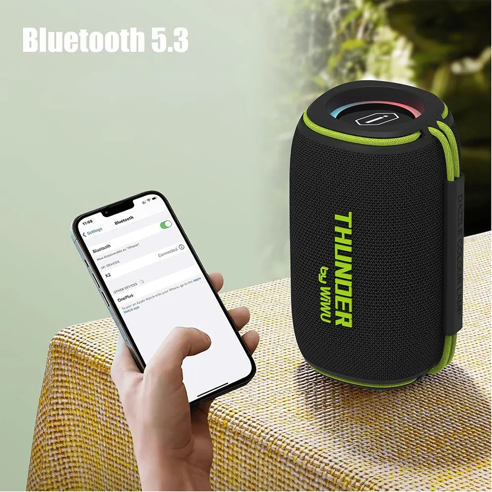 Wiwu H5 Bluetooth Hoparlör, IPX6 Su Geçirmez ve RGB Işıklı