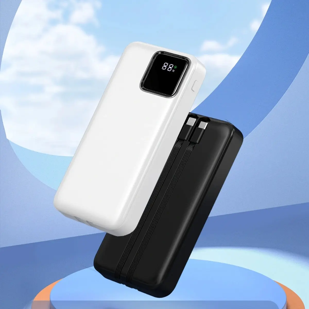 Wiwu JC-22 20000mAh 22.5W Powerbank, Type-C ve Lightning Kablolu