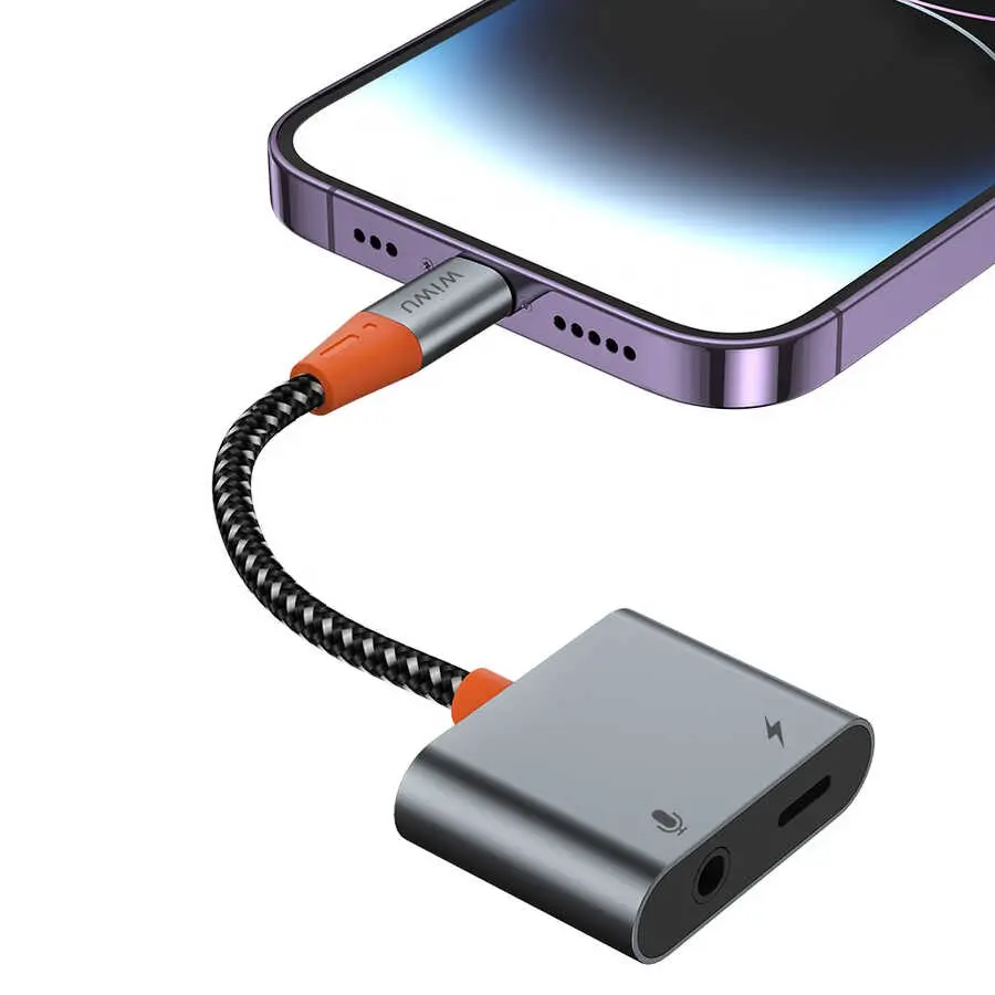Wiwu LT08 Lightning to 3.5 mm Aux Ses Adaptörü, Konuşma Destekli