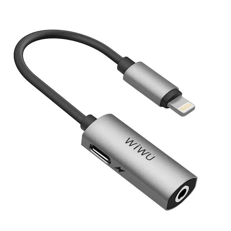 Wiwu LT01 Lightning Şarj ve Ses Adaptörü, 3.5 mm Kulaklık Girişli