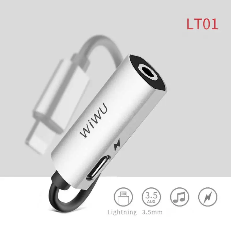 Wiwu LT01 Lightning Şarj ve Ses Adaptörü, 3.5 mm Kulaklık Girişli