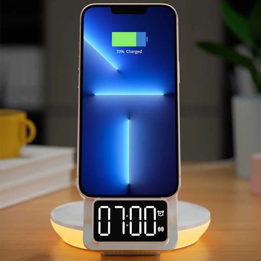 Wiwu M11 4'ü 1 Arada Kablosuz Şarj Standı, 15 W ve Gece Lambalı