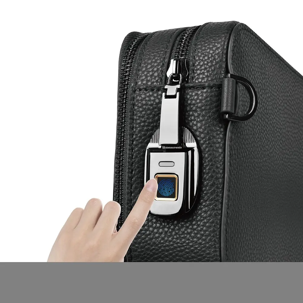 Wiwu Master Genuie Leather Parmak İzi Kilitli Deri Çapraz Vücut Çantası