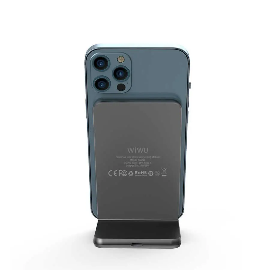 Wiwu Power Air One Kablosuz Şarj Standı, 15 W ve Type-C Girişli