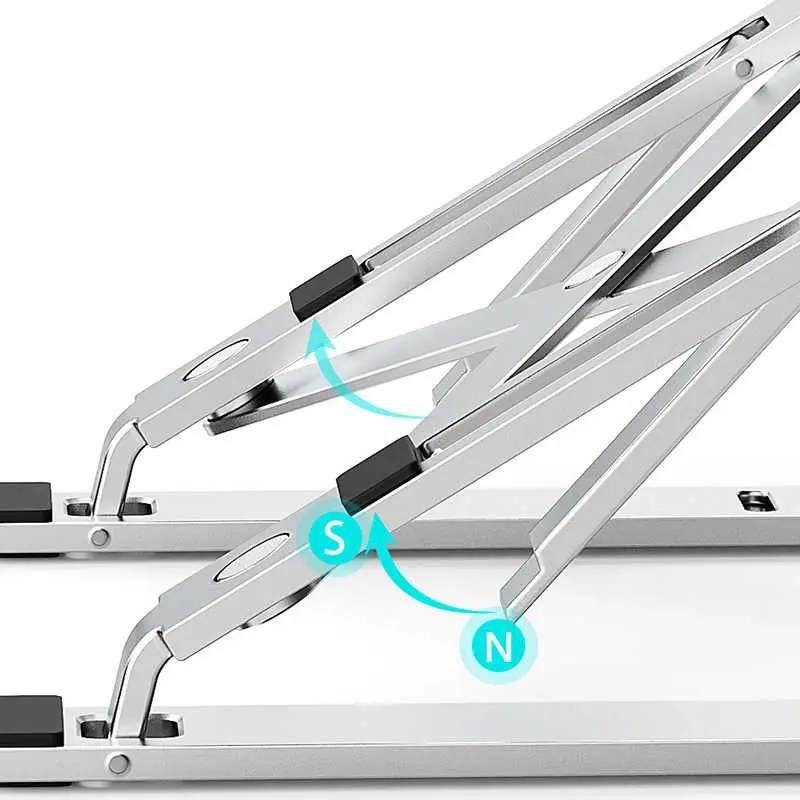 Wiwu S400 Katlanabilir Laptop Standı, 6 Kademeli Gümüş
