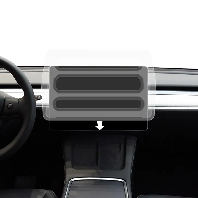 Tesla Model 3 Multimedya Ekran Koruyucu, Uygulama Aparatlı Temperli Cam - CaseWorld