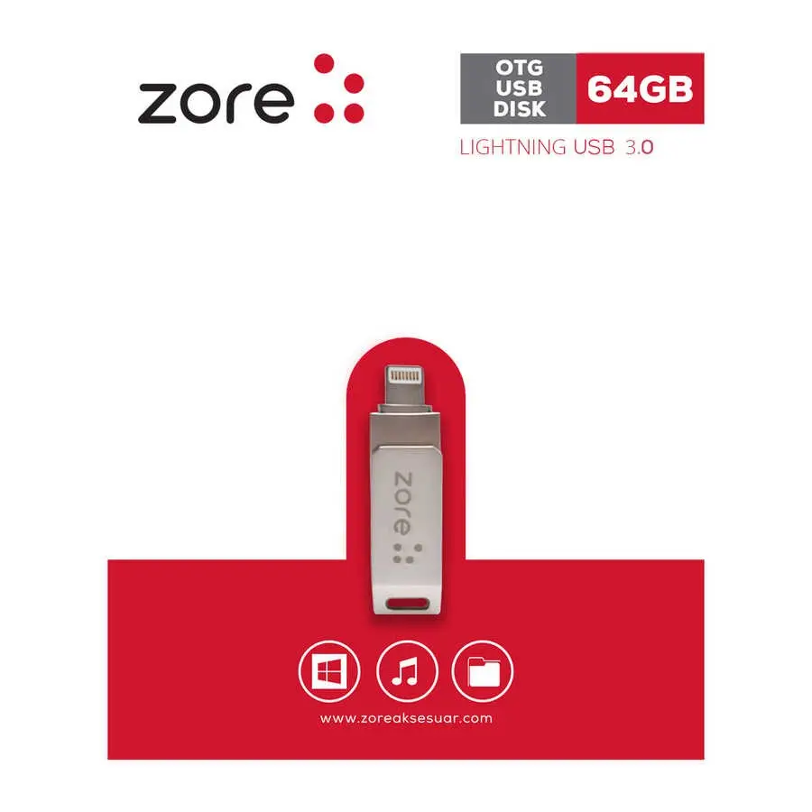 Zore 3.0 Lightning Metal OTG 64 GB Flash Bellek