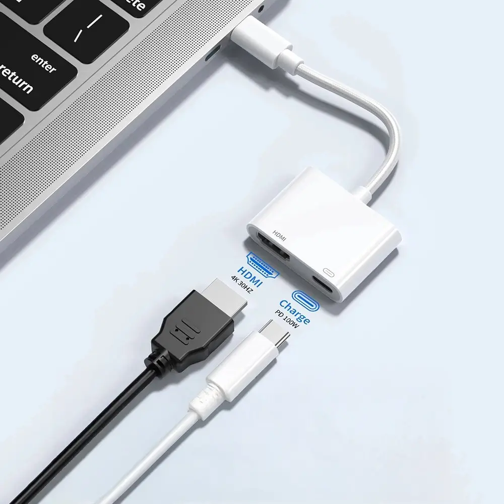 Zore Type-C to Type-C PD100W + HDMI 4K@30Hz 2in1 Adaptör