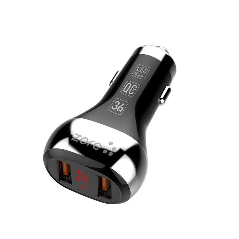 Zore ZR-C2 2 USB Girişli 36W QC 3.0 Araç Şarj Cihazı