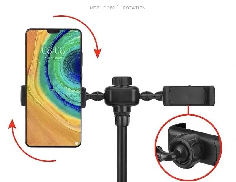 Zore Dual Big Light Işıklı Telefon Tutucu, 16 cm Ring Light