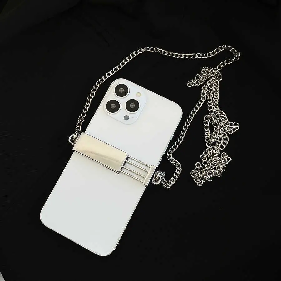 Gümüş Renkli Metal Telefon Boyun Askısı, Klipsli - Zore İP02
