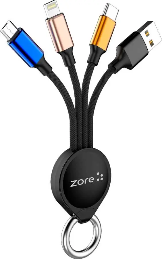 Zore OKS 3'ü 1 Arada USB Şarj Kablosu, Type-C Micro Lightning
