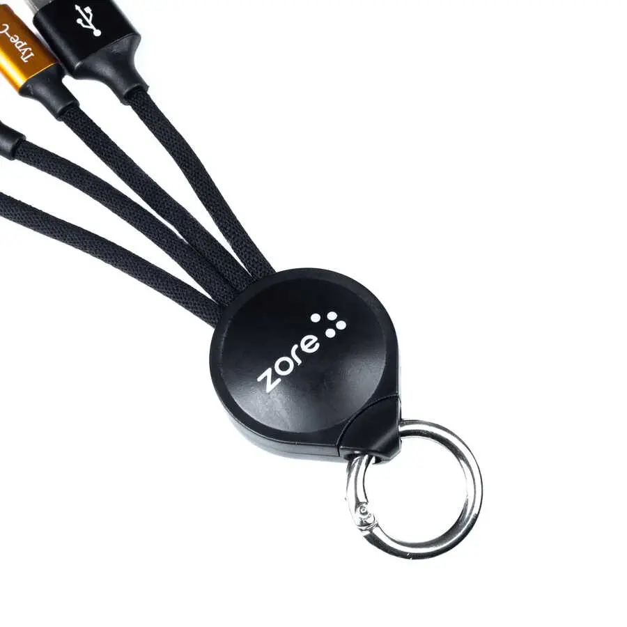 Zore OKS 3'ü 1 Arada USB Şarj Kablosu, Type-C Micro Lightning