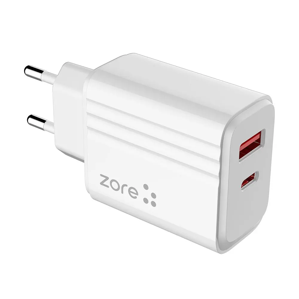 Zore Play Serisi PL06 Type-C 2'si 1 Arada Seyahat Şarj Aleti, 20 W
