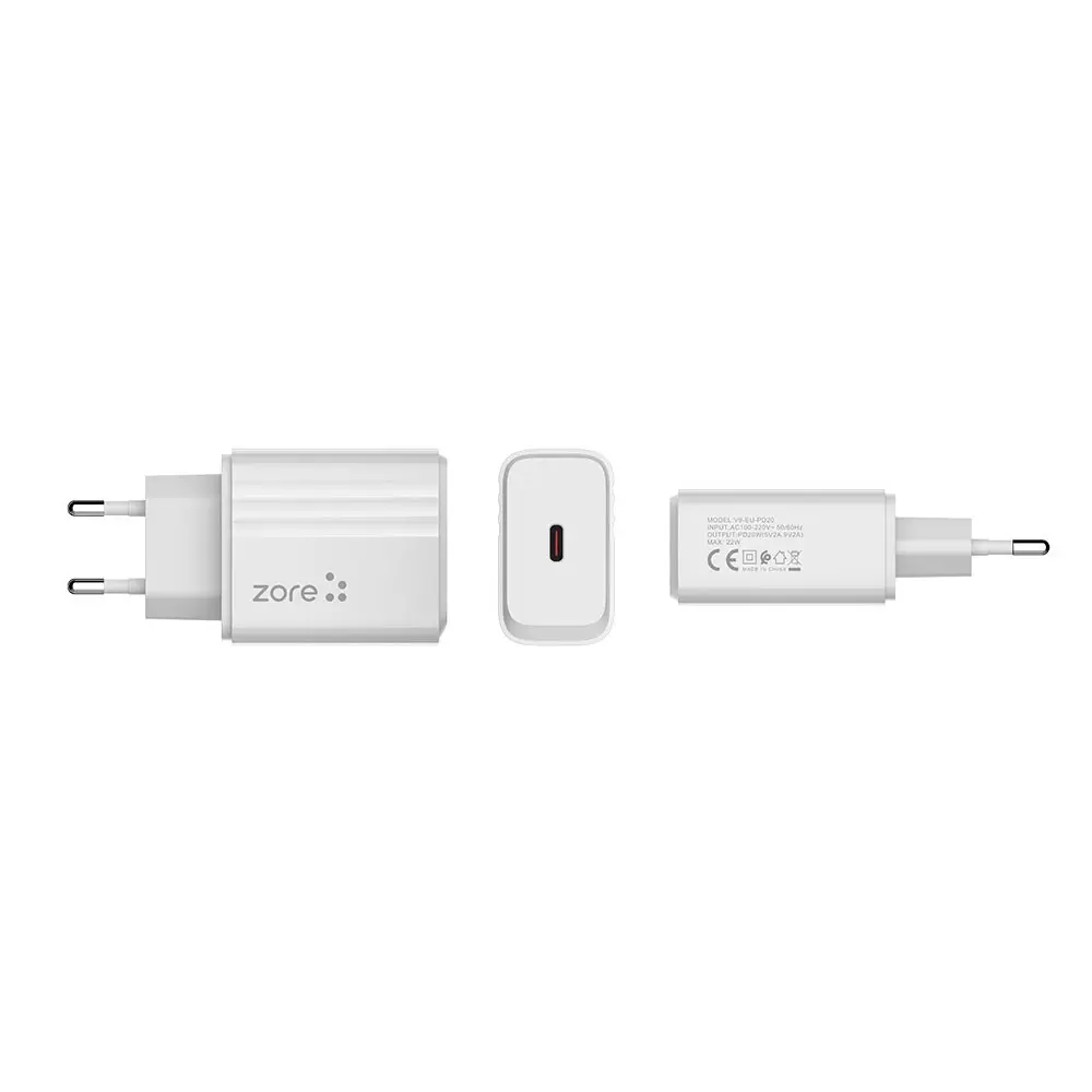 Zore Play Serisi PL2 Type-C to Lightning 2'si 1 Arada 20W PD Seyahat Şarj Aleti