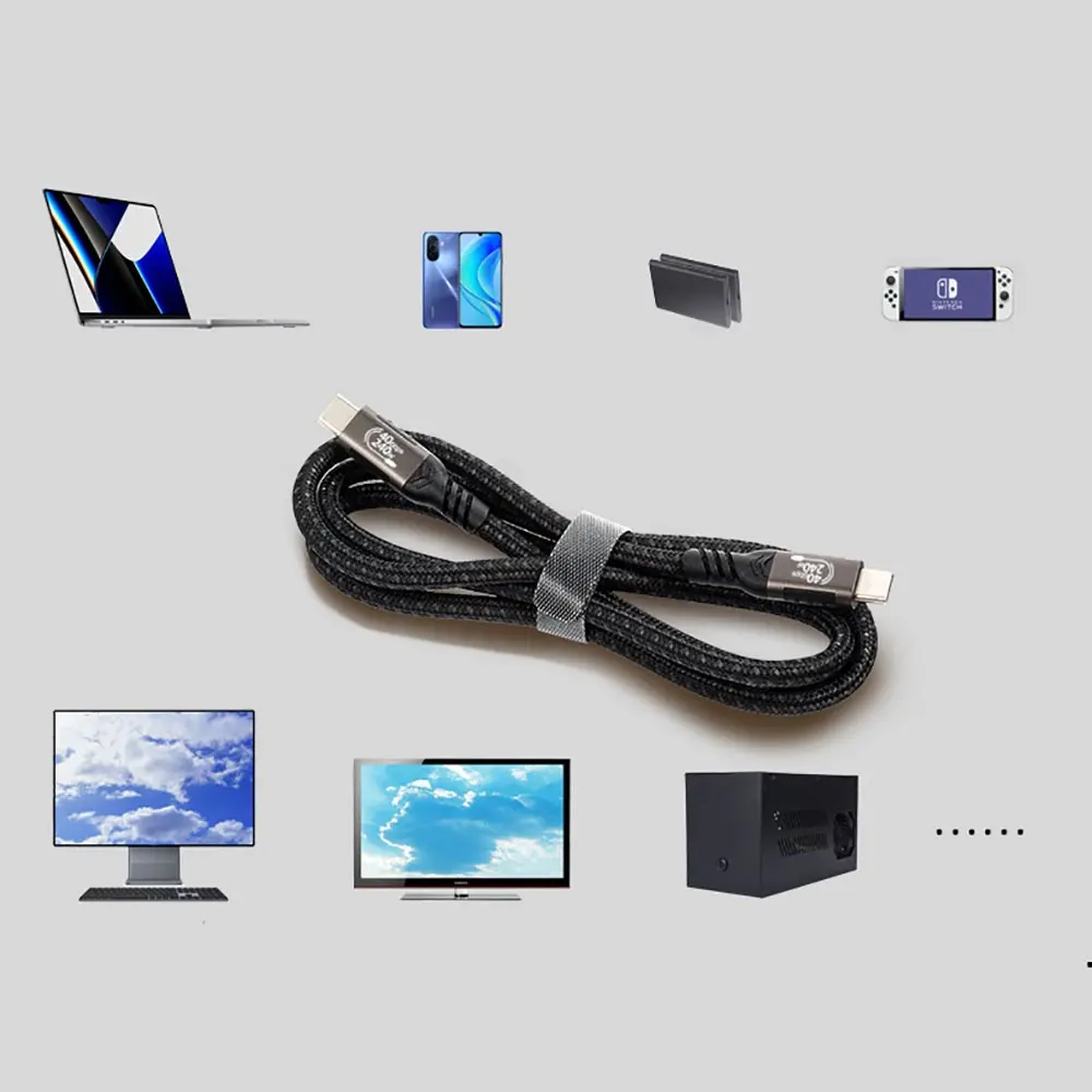 Zore QG01 Type-C to Type-C USB4 Kablo, 240W 40Gbps 8K 0.2 m