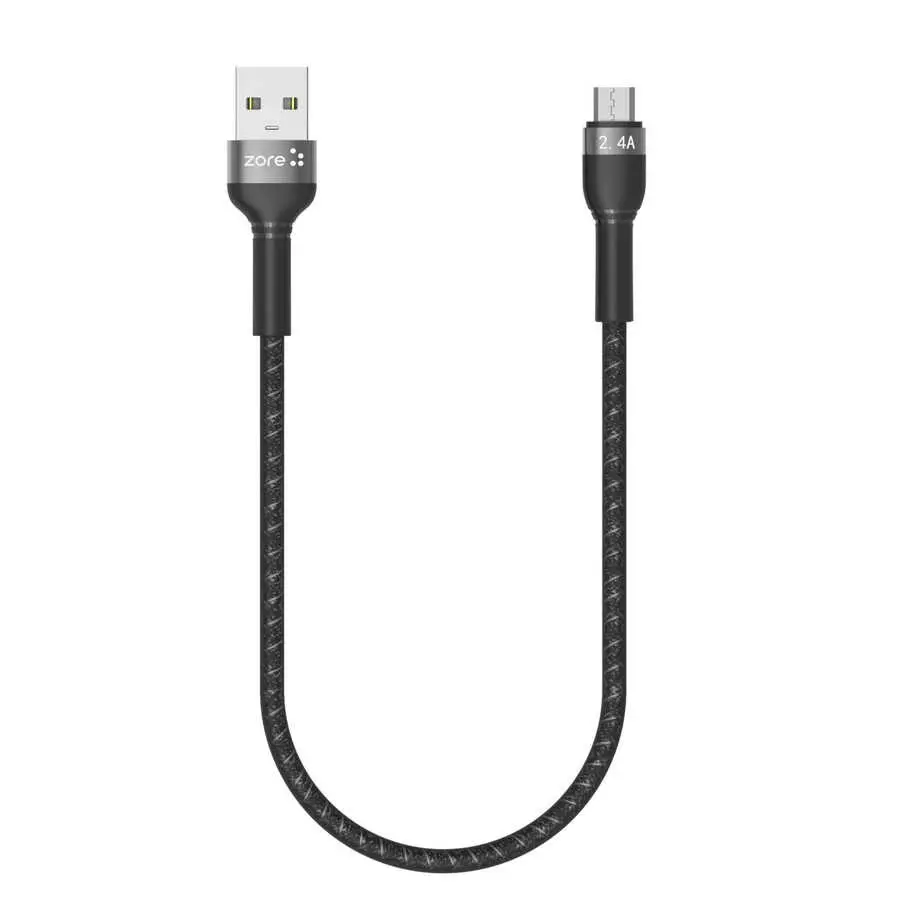 Zore Shira Serisi Micro USB Şarj ve Data Kablosu, 30 cm, 12 W
