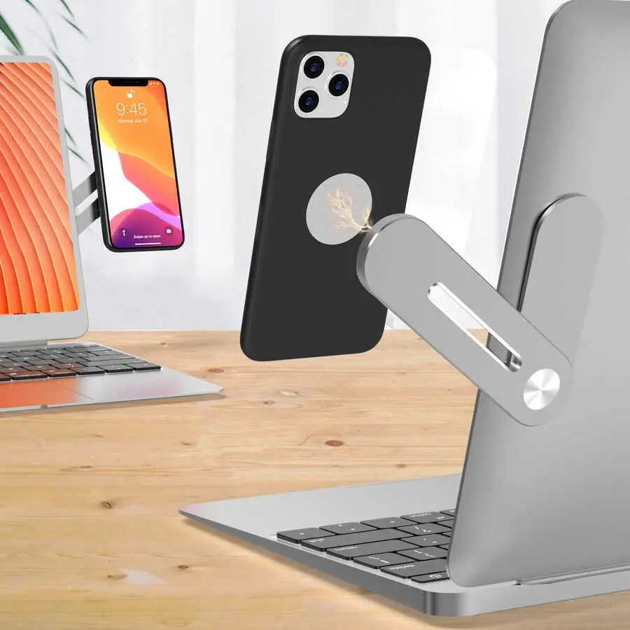 Zore SJ05 Laptop ve Monitör Telefon Tutucu, Manyetik ve Dönebilen